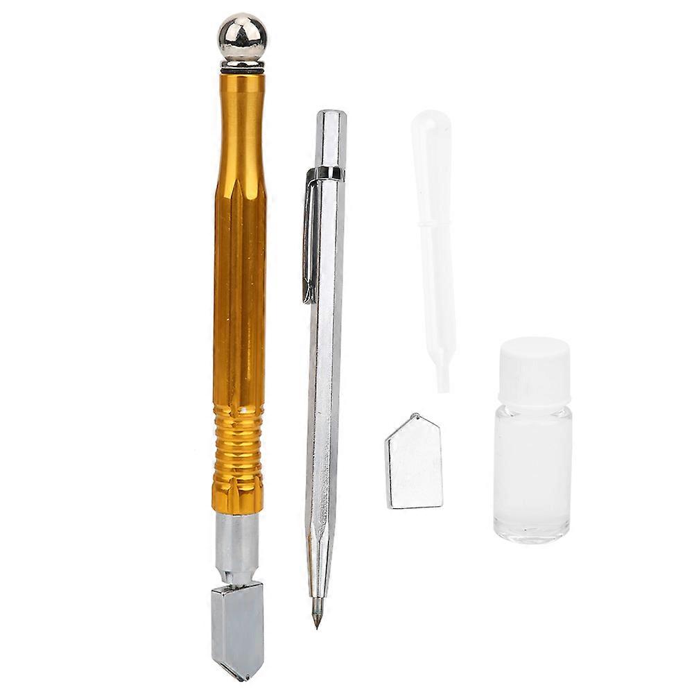 Oiling Glass Cutter Metal Alloy Non-Slip Handle Cutting Knife Tool for Glass Deep Processing(Plan A2 )