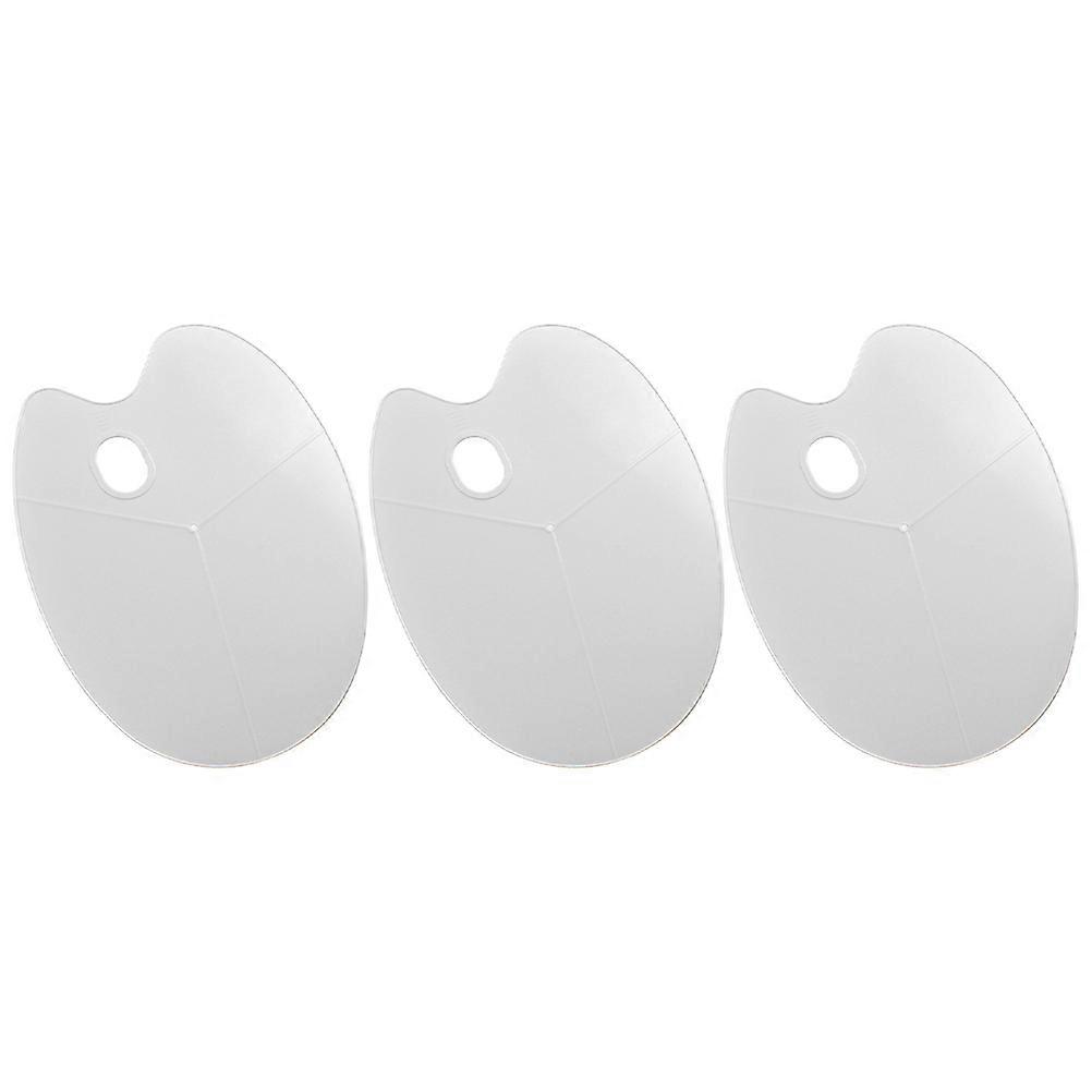 3pcs Oval Non Stick Mixing Palette for Watercolor and Oil Painting – Lightweight, Portable, Easy Clean Pigment Tray for Art and Craft Projects