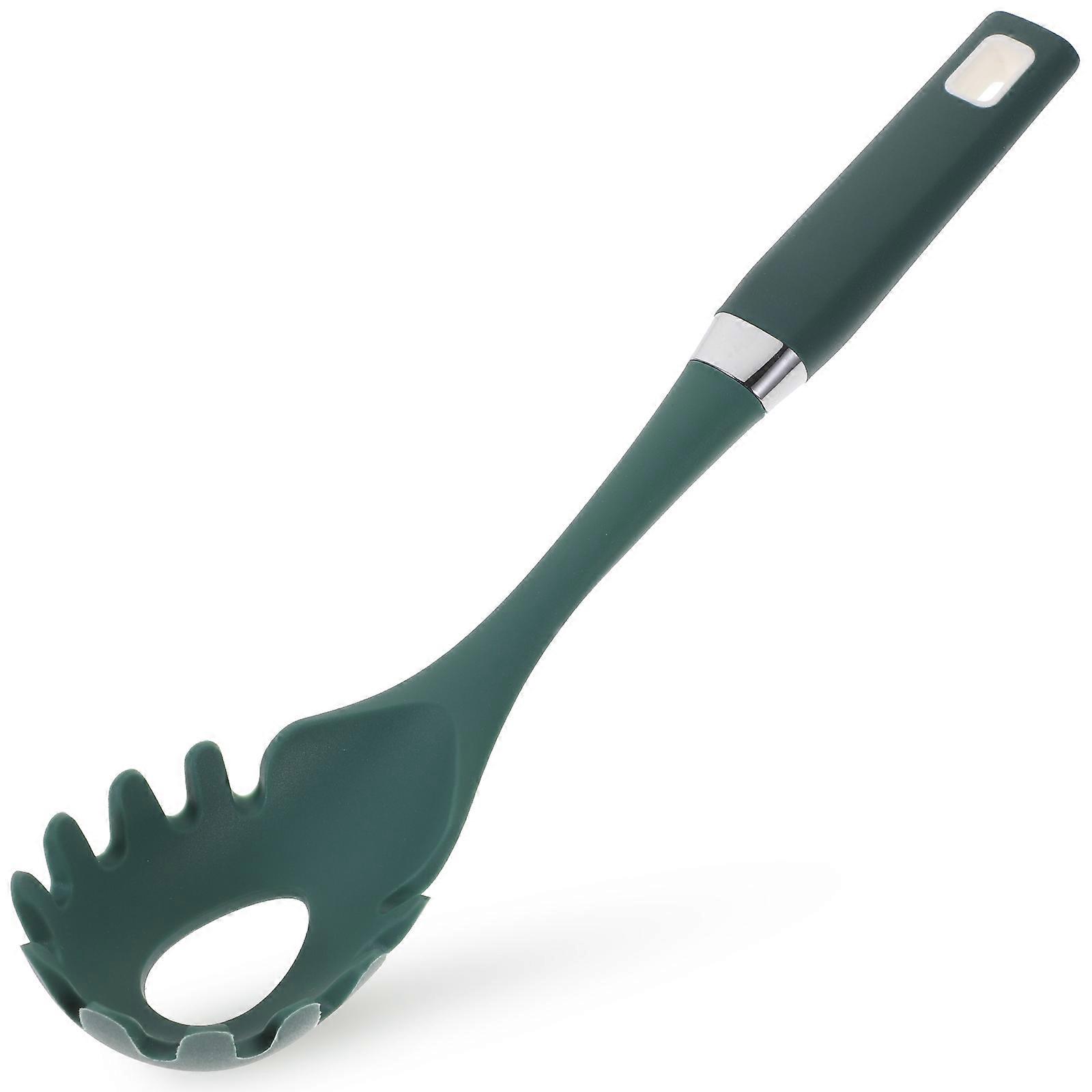 Lightweight Reusable Silicone Spaghetti Spoon with Serrated Edges for Easy Serving and Draining – Ergonomic Kitchen Gadget for Home Use