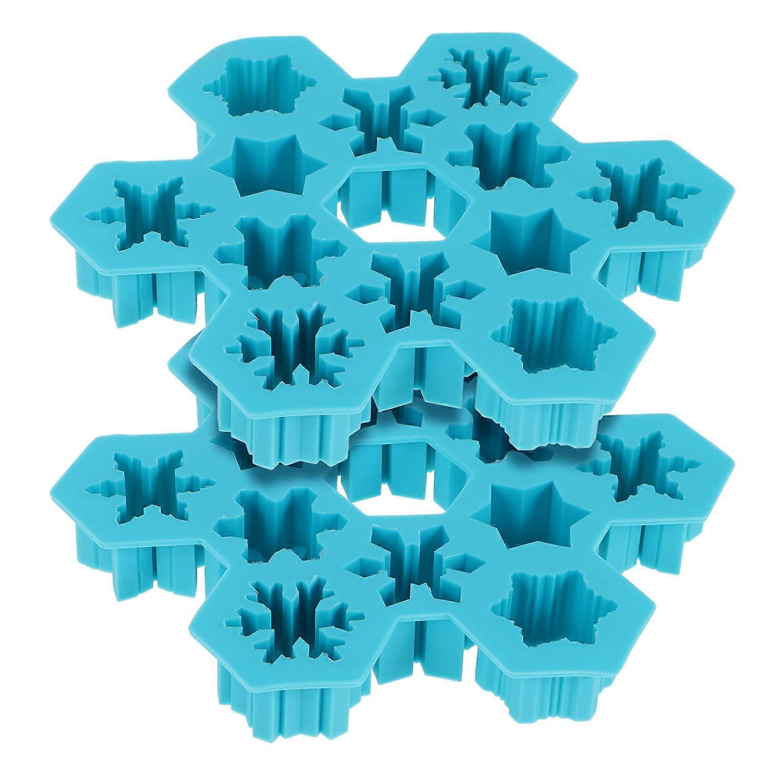 Food Grade Silicone Chocolate Moulding Tool Square Grids For Bakers Attractive Snowflake Ice Cubes 2Pcs