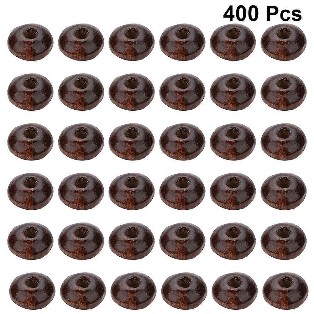 400pcs Wooden Beads for Jewelry Making, Thick Agate Flat Spacer Charms, Durable Crafting Accessories for DIY Bracelets, Necklaces & Home Decoration