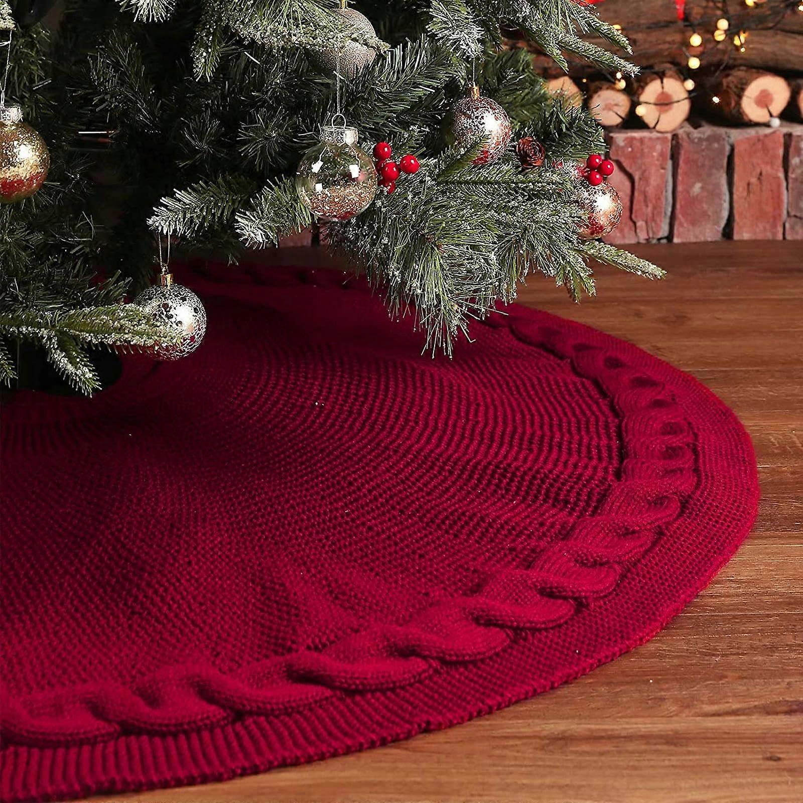 Christbaumrock, rot gestrickt, 48 Zoll