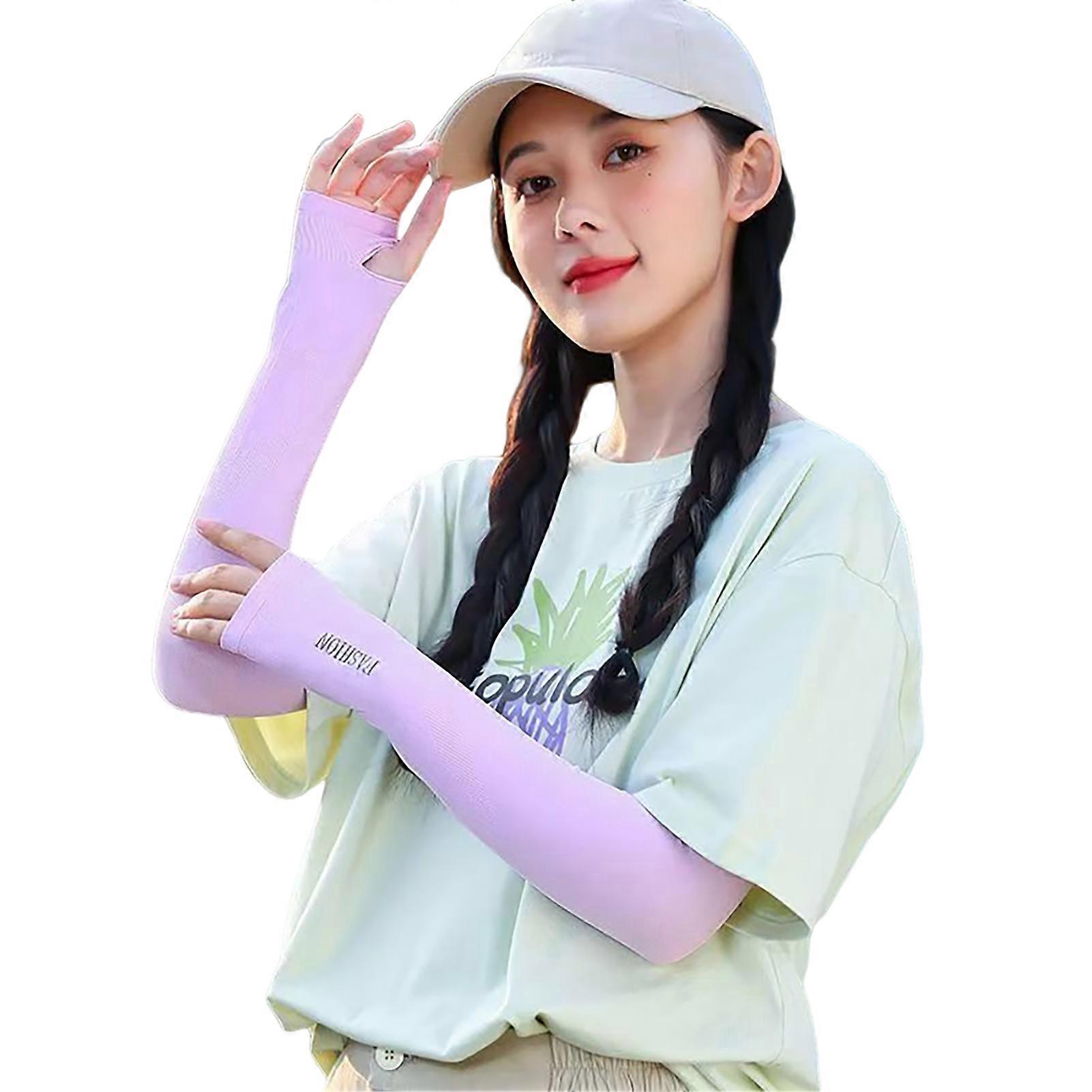 Gradient Ice Silk Sun Sleeves Breathable Moisture-wicking Arm Sleeves for Outdoor Activities