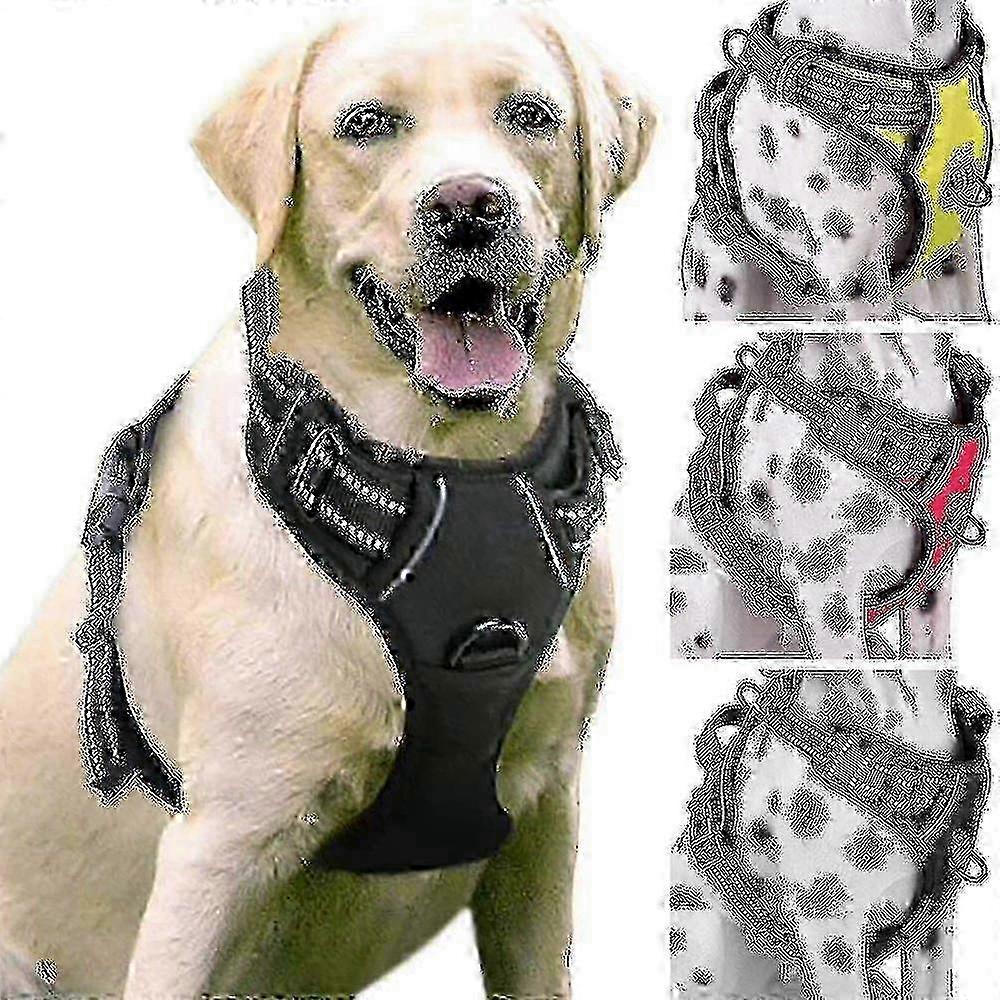 حزام مبطن بدون سحب وسترة أليفة قابلة للتعديل للكلاب الكبيرة - مثالية للتدريب والمشي براحة وتحكم