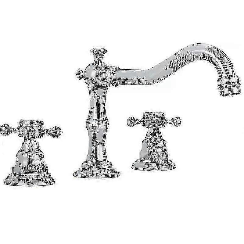 Torneiras de pia de latão de 8 polegadas modernas e luxuosas com 3 furos para banheiro