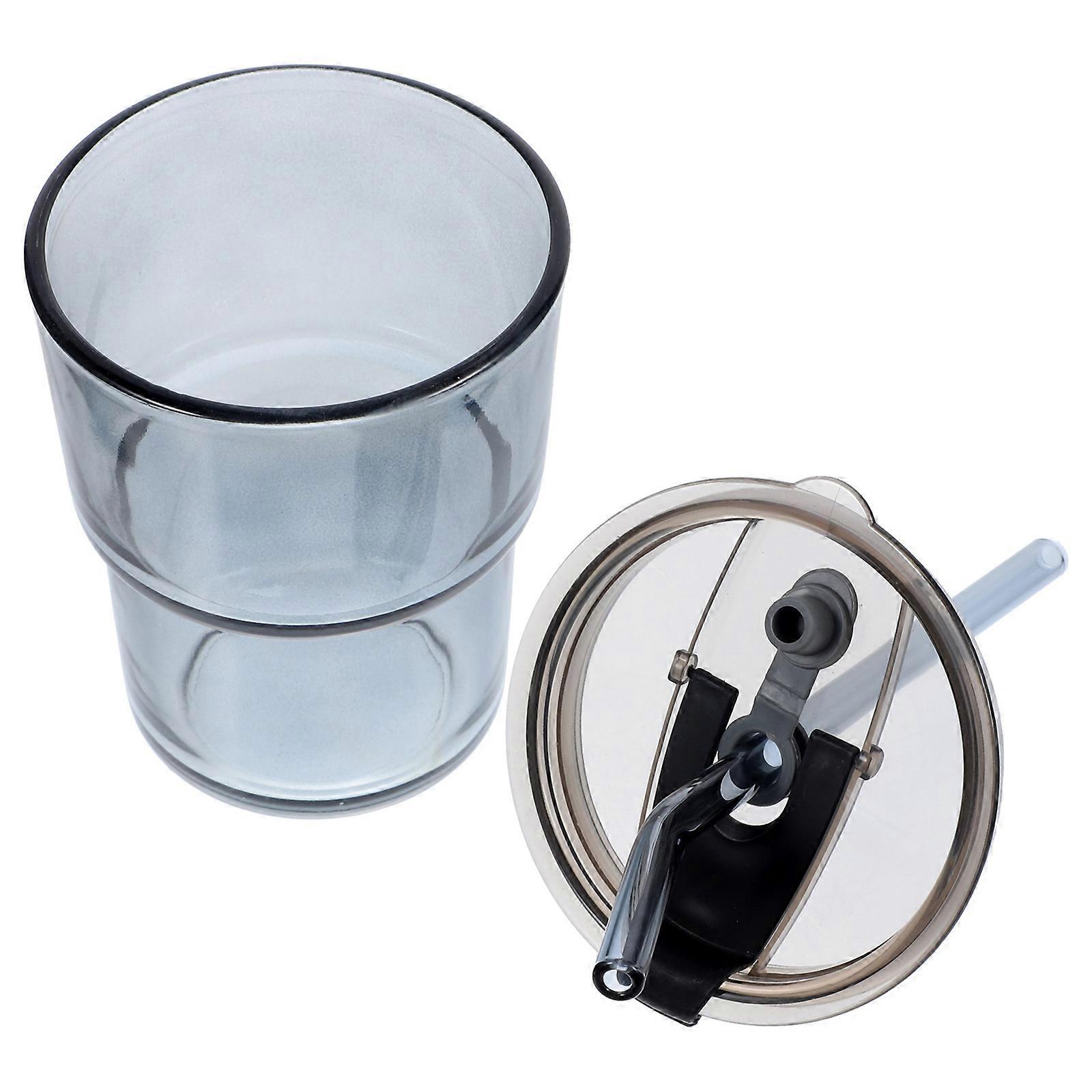 Glass Cups With Glass Lids For Drinkers Flat-bottomed Design Sealed for Portability 1Set