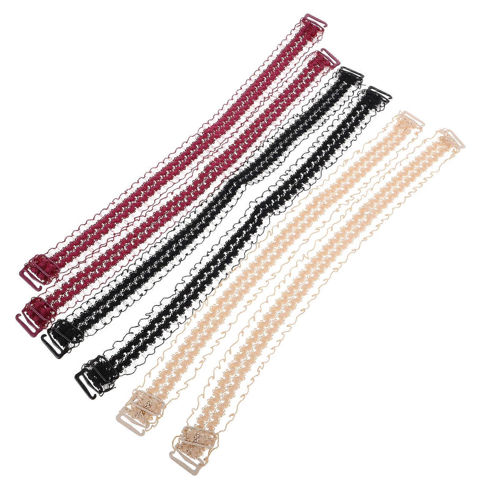 Decorative Straps For Dresses Off-Shoulder Friendly Daily Wear Black Lace Material 35.00x2.80x0.20cm 3 Pairs