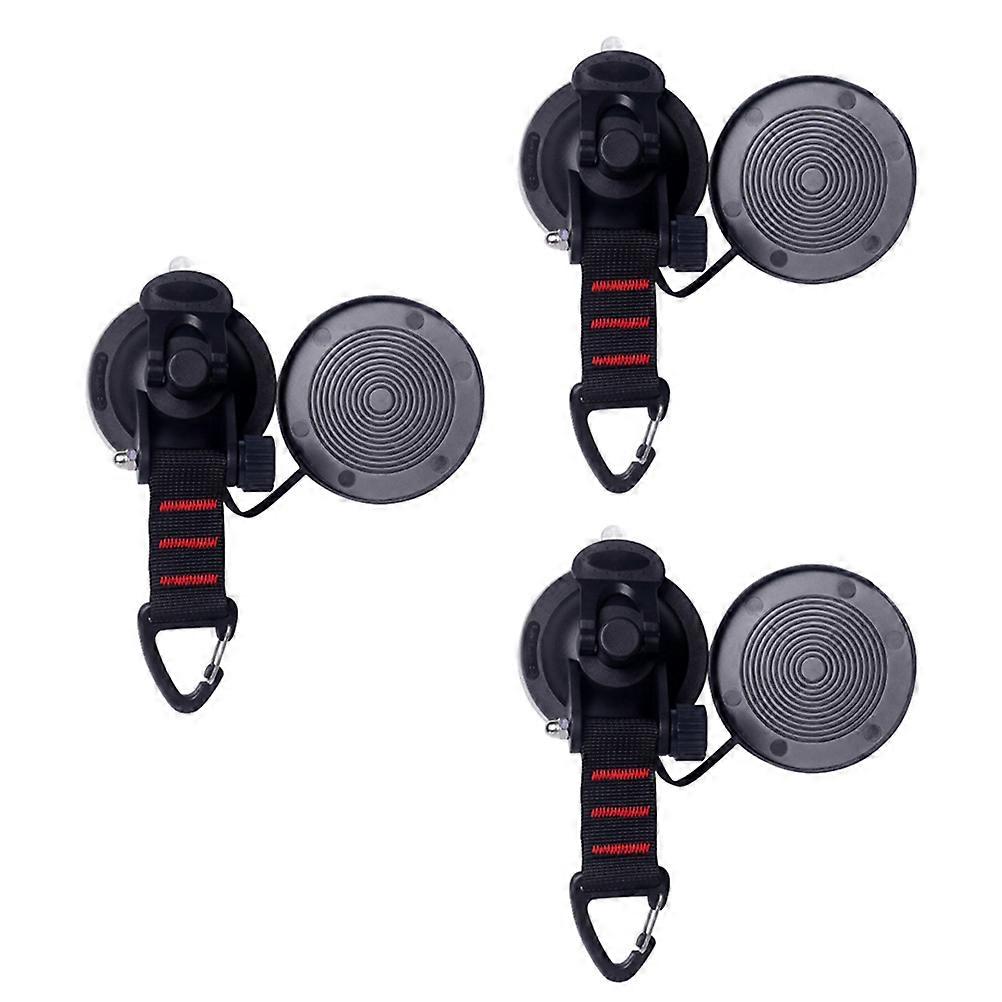 Car Camping Accessories 3Pcs Strong Round Suction Hooks Ideal For Reusable Fixing On Windows And Walls
