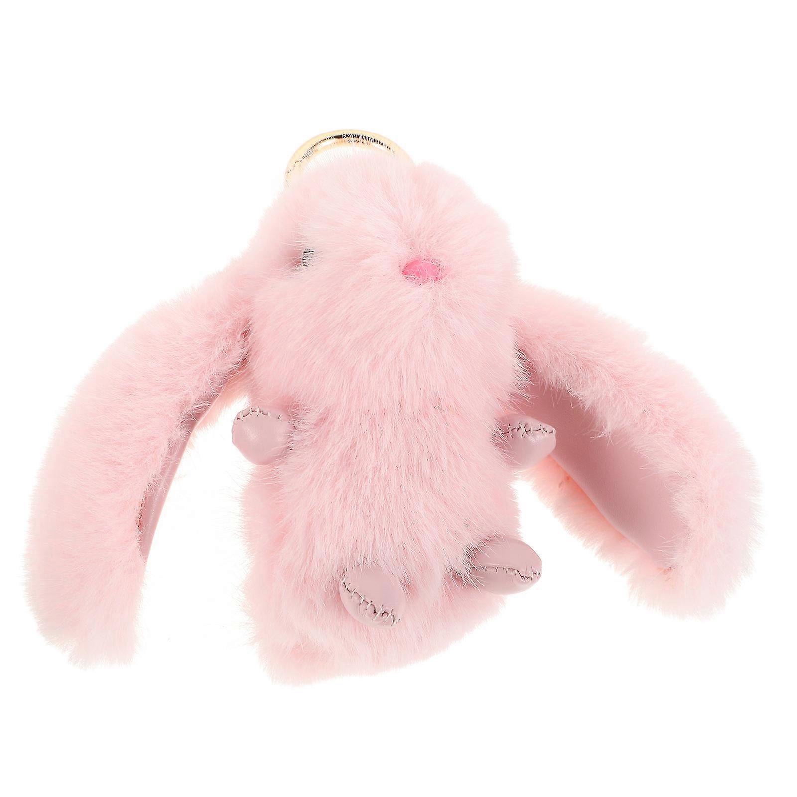 Pink Plush Bunny Keychain with Cute Design for Decor Use and Versatile Accessories 2.5 Inches