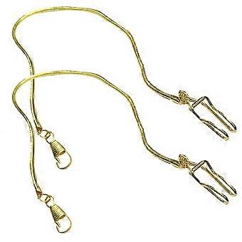 Cadenas de reloj de bolsillo de metal pulido para hombres, 2pcs Superficie lisa Reemplazo de colgadores compatibles con relojes vintage y clásicos, diseño minimalista
