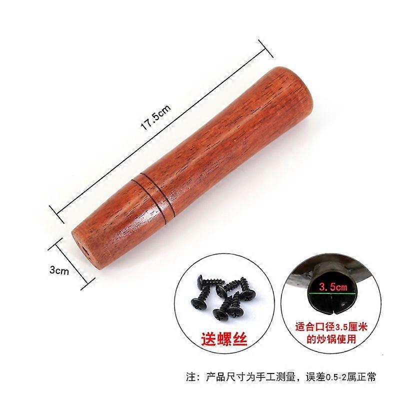 Pot Handle Replacement: Solid Wood Wok Handle With Anti-Scald Design - Screw In Replacement Grip Cookware Accessories - Fits For 3.5cm Holes