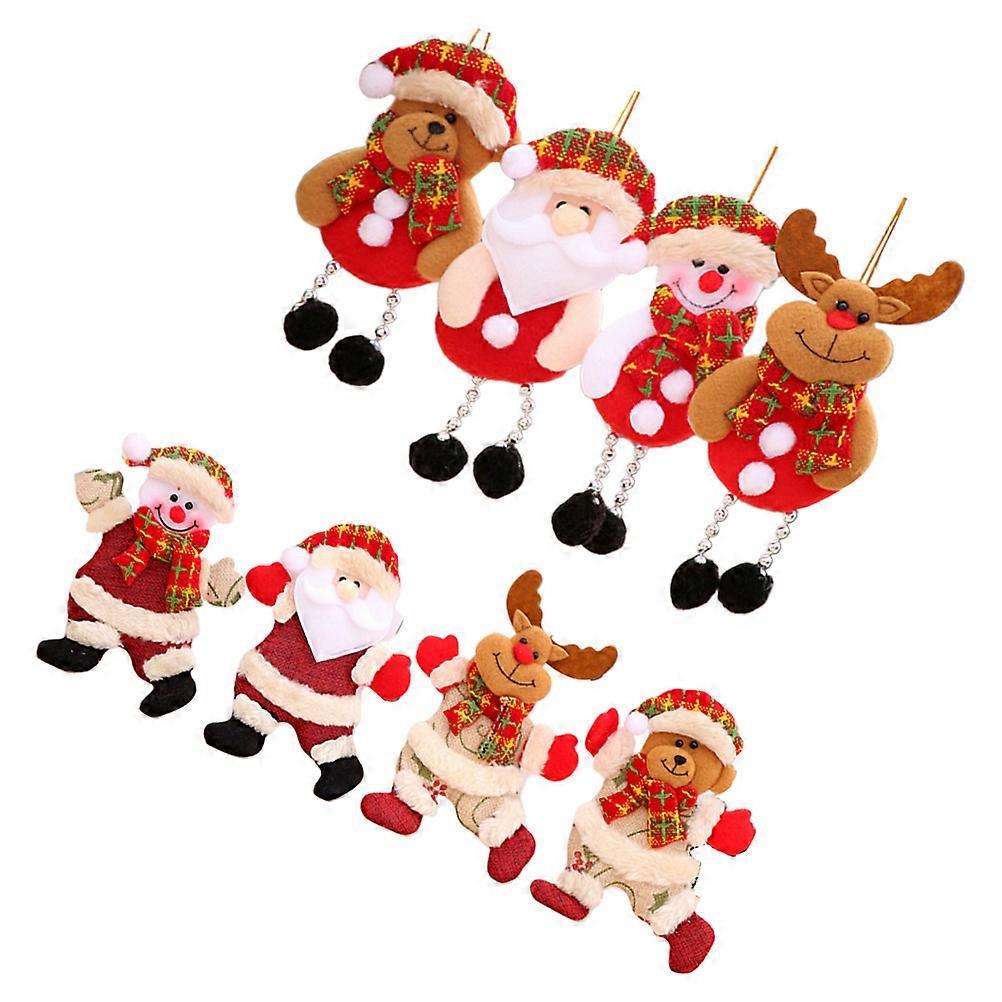 شجرة عيد الميلاد ديكور صغيرة زخرفة رائعتين تصميم دمية للمساحة الداخلية Flannelette 8 قطع