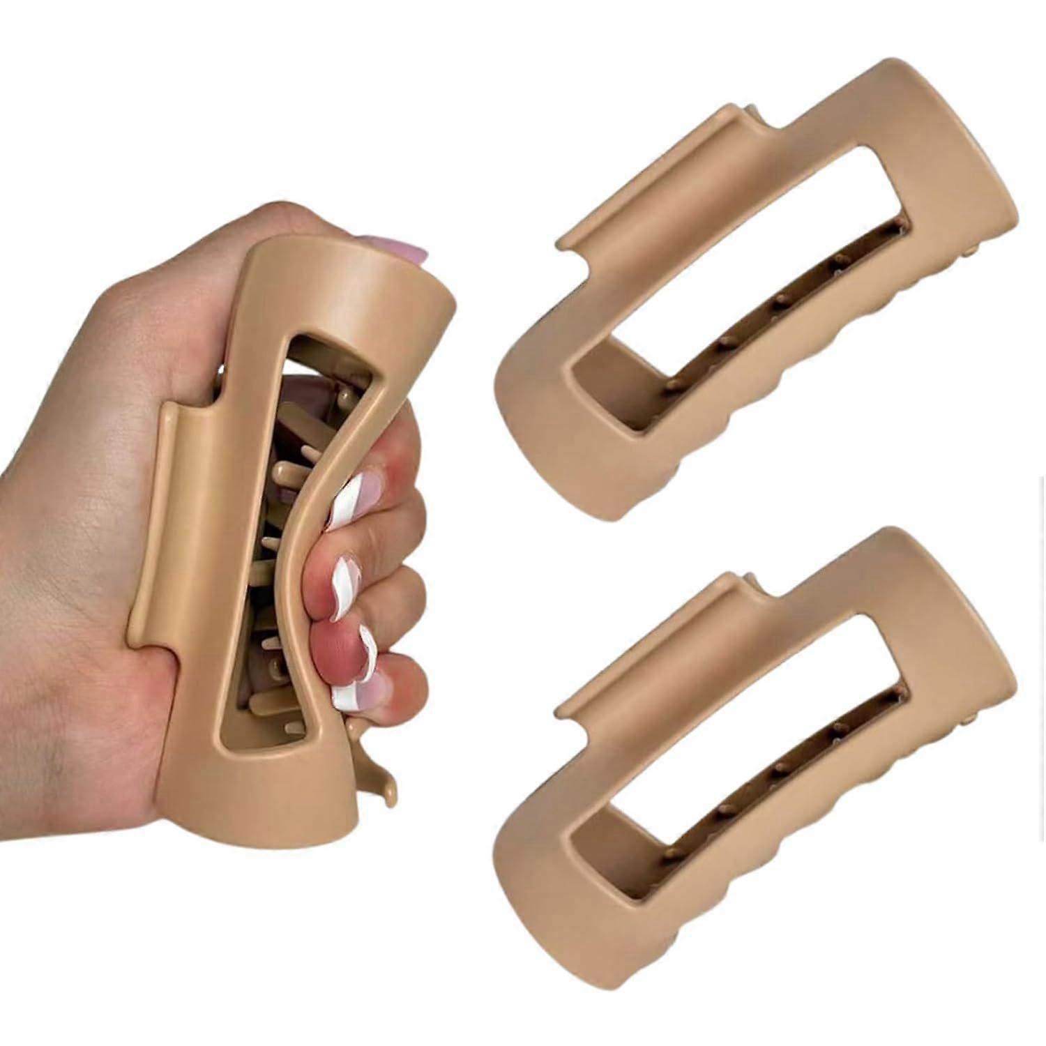 unbrand 2Pcs Cloud ClipSquare Frosting Hair Soft Claw Clips for WomenFlexible Clawclip for Thick Hai