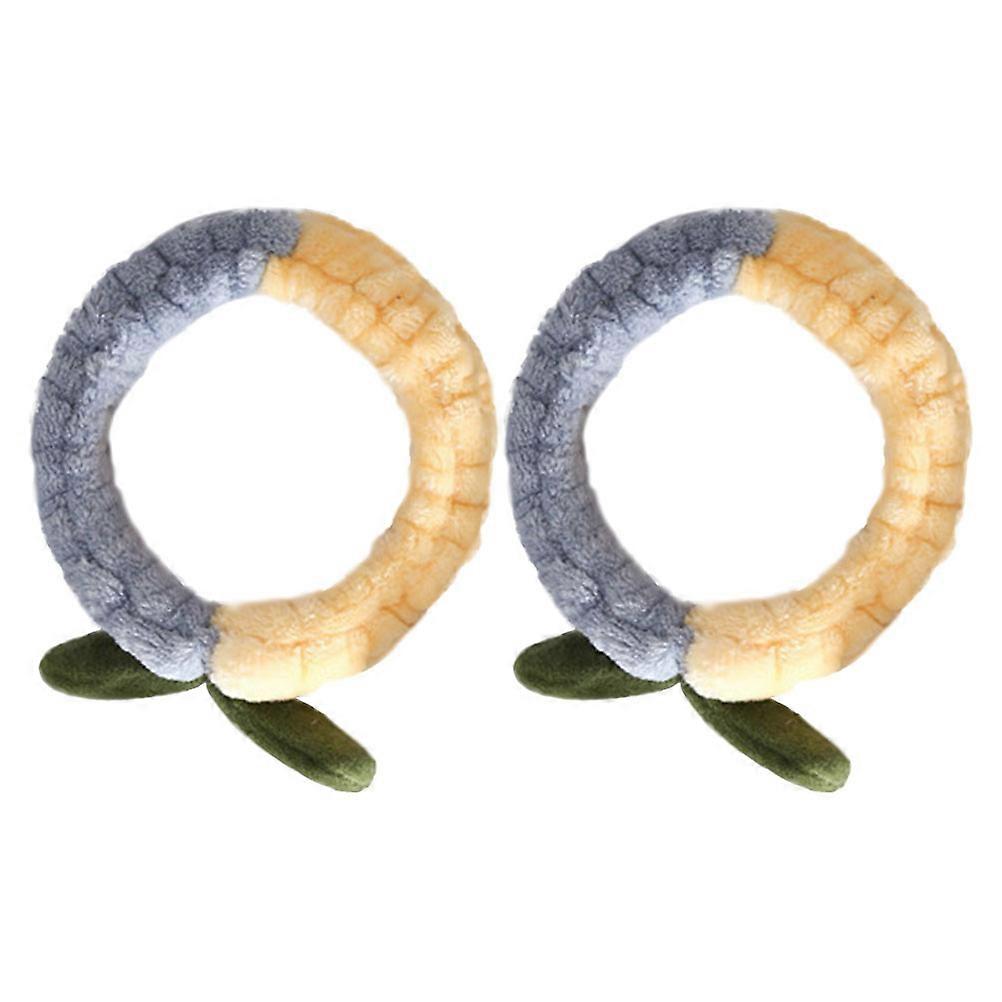 Cute And Adorable Makeup Headbands For Women Ideal For Daily Routine And Spa Experience Multi Plush Material 2Pcs