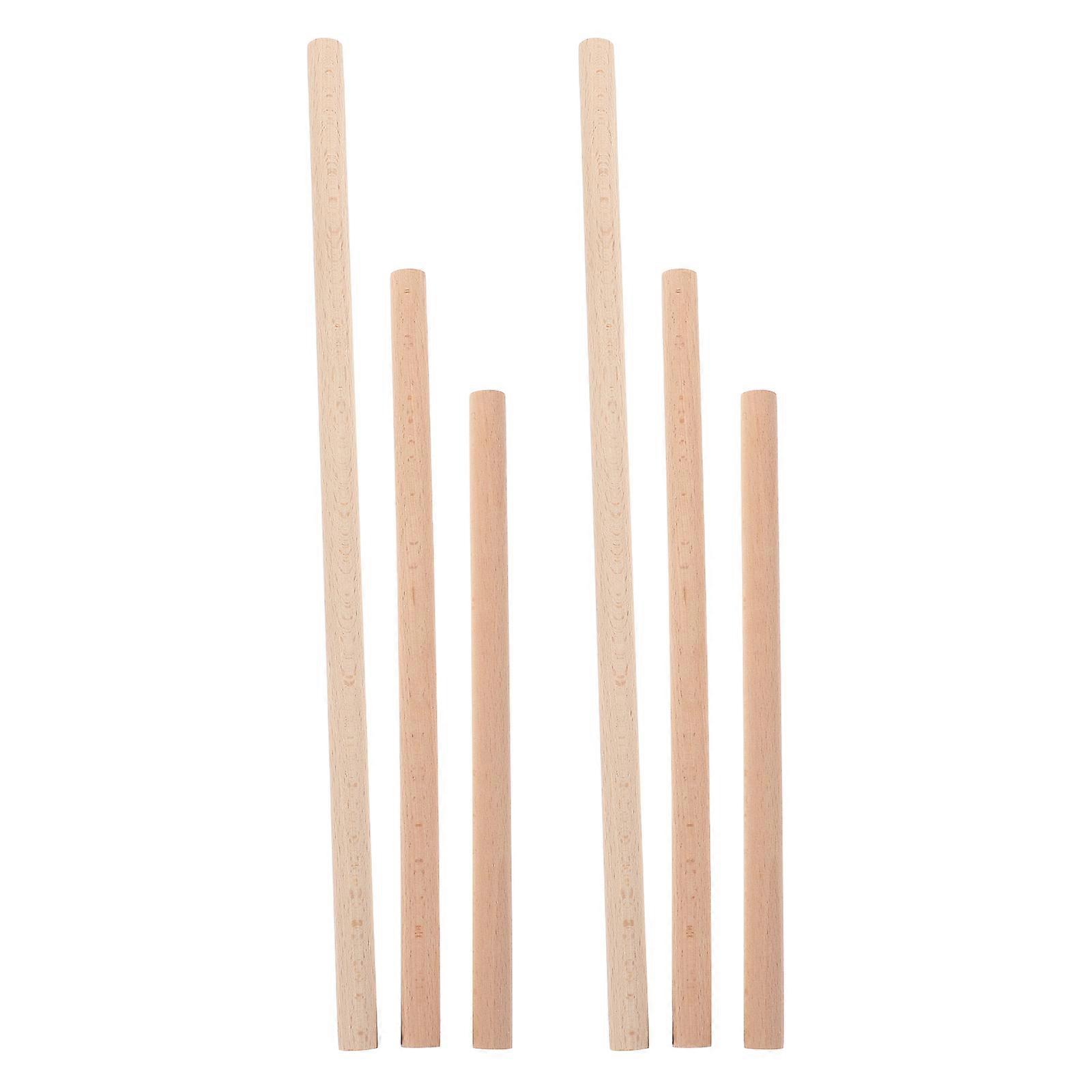 6pcs Brown Tapestry Dowel Rods for DIY Projects Lightweight Wooden Weaving Sticks Synthetic Material