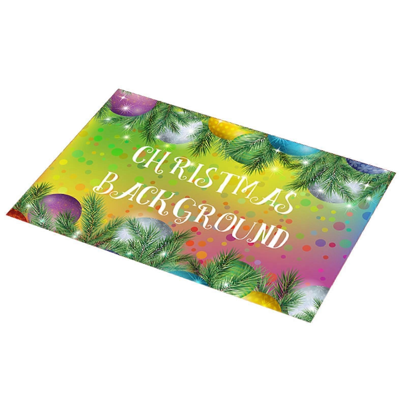 Washable Table Set Square 6Piece, 70% Vinyl 30% Polyester, Christmas Ball Leaf Pattern, 30x45CM