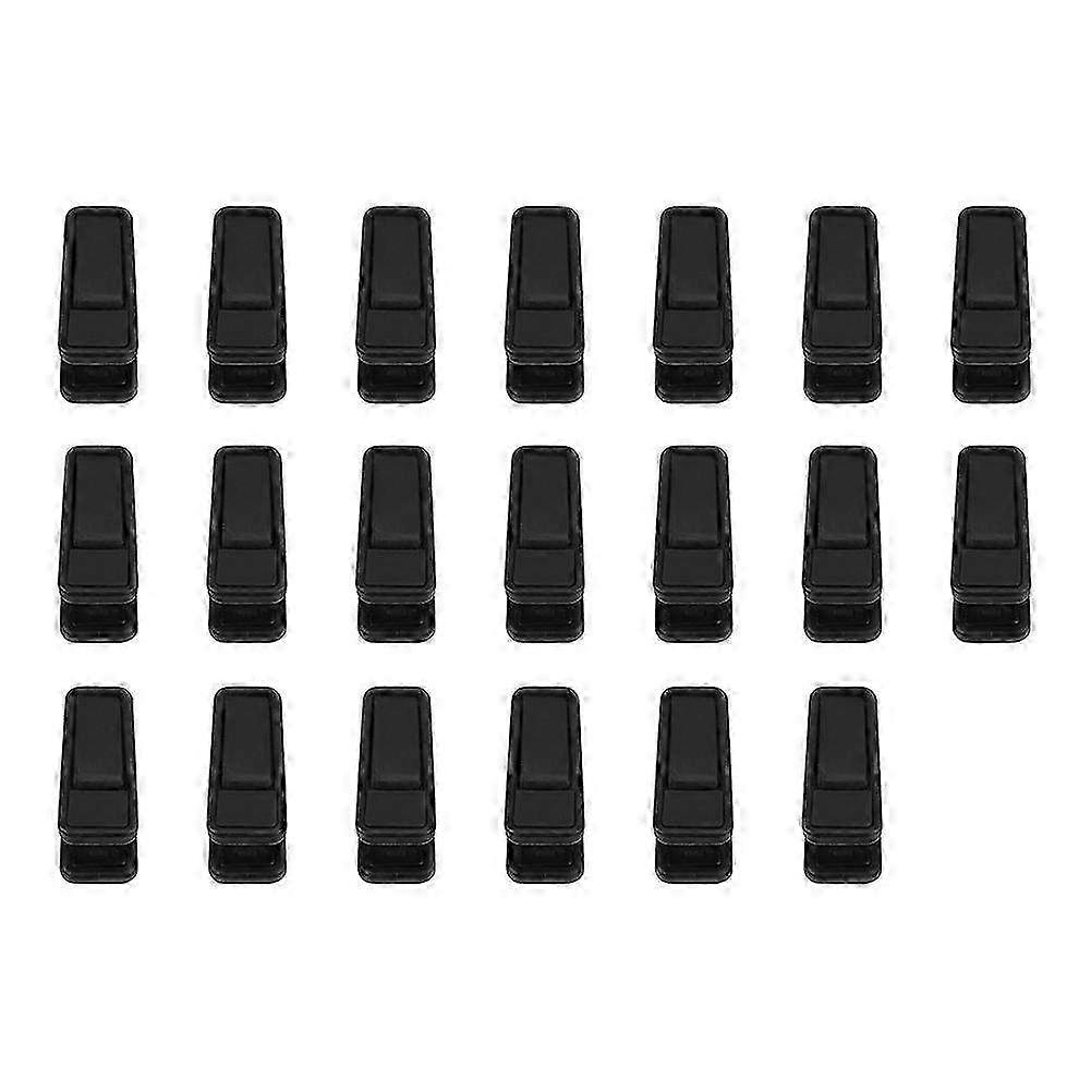 20 PCS Black Plastic Hanger Clips & Pins - Versatile Pegs for Pants, Skirts, and Clothes Storage Solutions