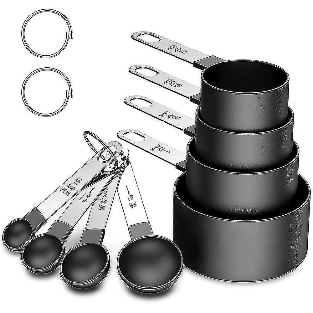 Measuring Cups And Spoons Set,8 Piece Stackable Stainless Steel Edition 0729