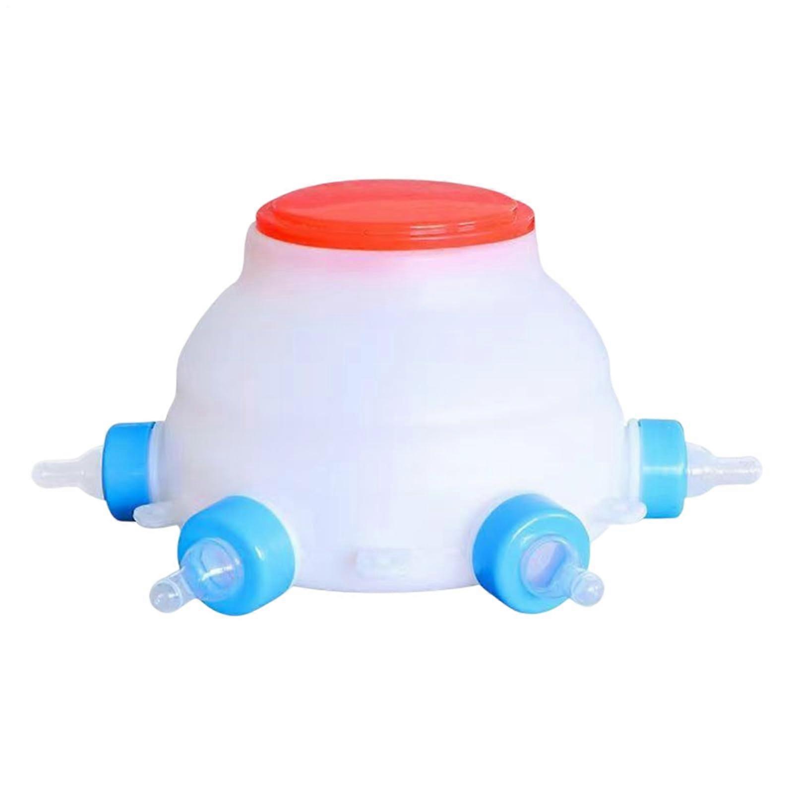 Baby Animal Feeder for Small Farm Animals, Reusable Nipples Calf Nursing Bottles, 2-Quart Milk Bucket for Goats, Lambs, Piglets