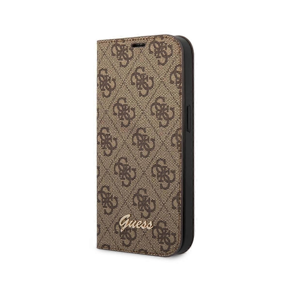 Folio Case for iPhone 14 Plus Printed 4G with Integrated Stand, Brown