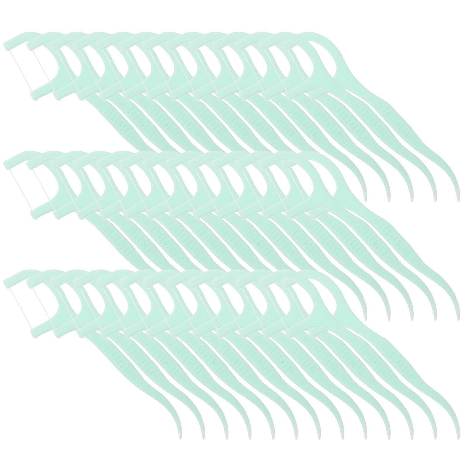 200Pcs Green Disposable Oral Cleaning Tools Handy Thin Teeth Floss Picks For Adults .5X2CM Teeth Cleaning