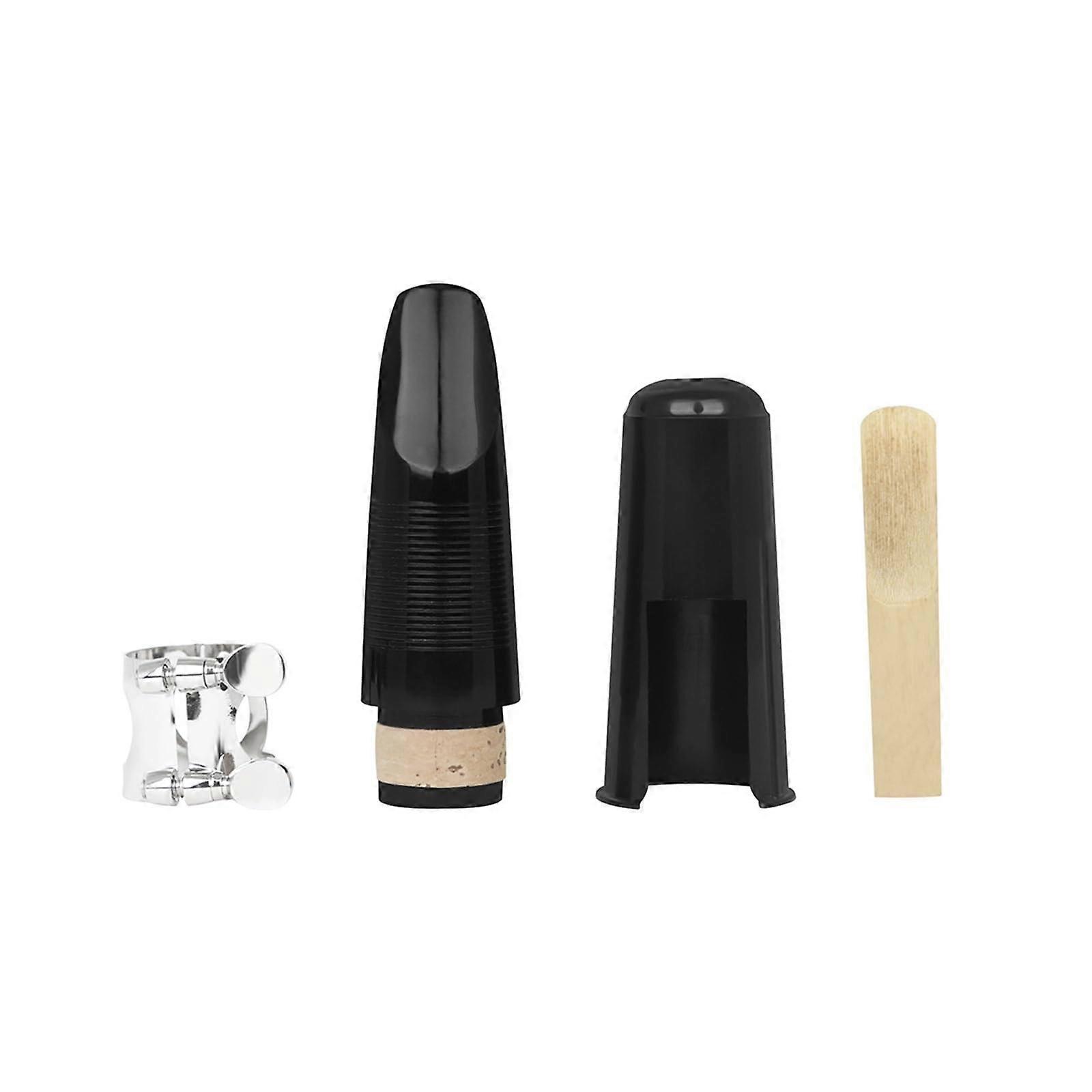 Clarinet Mouthpiece Set, FourPiece Set, Threaded Metal Clip, ABS Cork Mouthpiece, Hat Reed Clarinet Mouthpiece, Clarinet Accessories Set