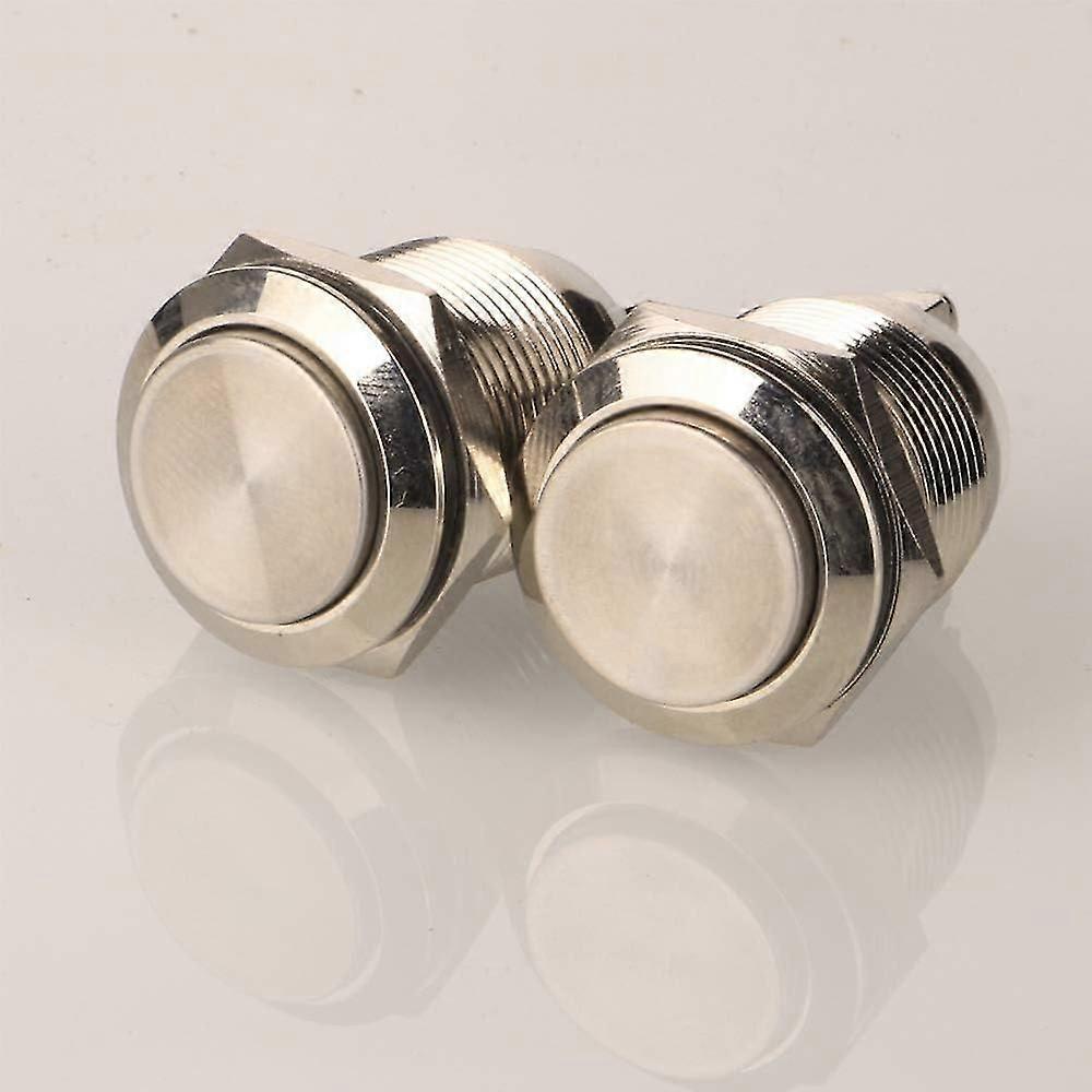 2pcs 19mm 5a/12v/24v/125v/250v Latching Push Button Switch Stainless Steel Screw Terminals Waterproof Switch(head High)