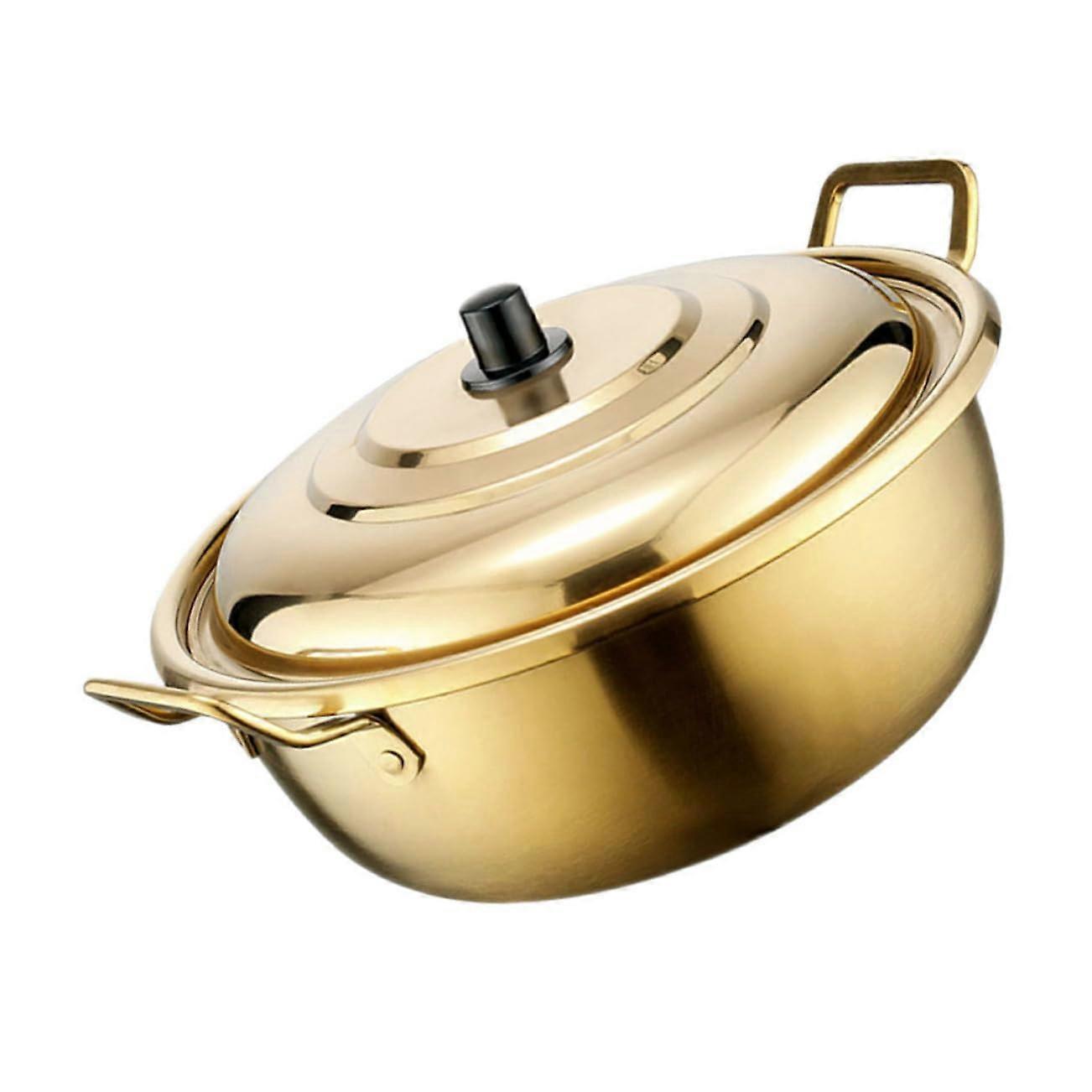Soup Pot With Lid, Double-Handled, Small Noodle Pan For Ramen And Soups, Heat-Resistant, Easy-Clean, Modern Design