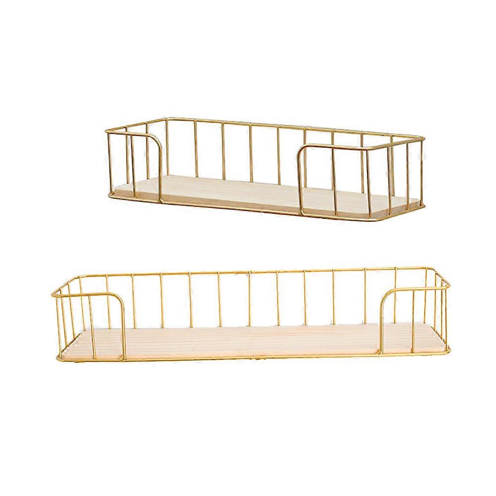 Golden Flowerpot Stand for Decor with Rectangular Shape and Materials 2pcs