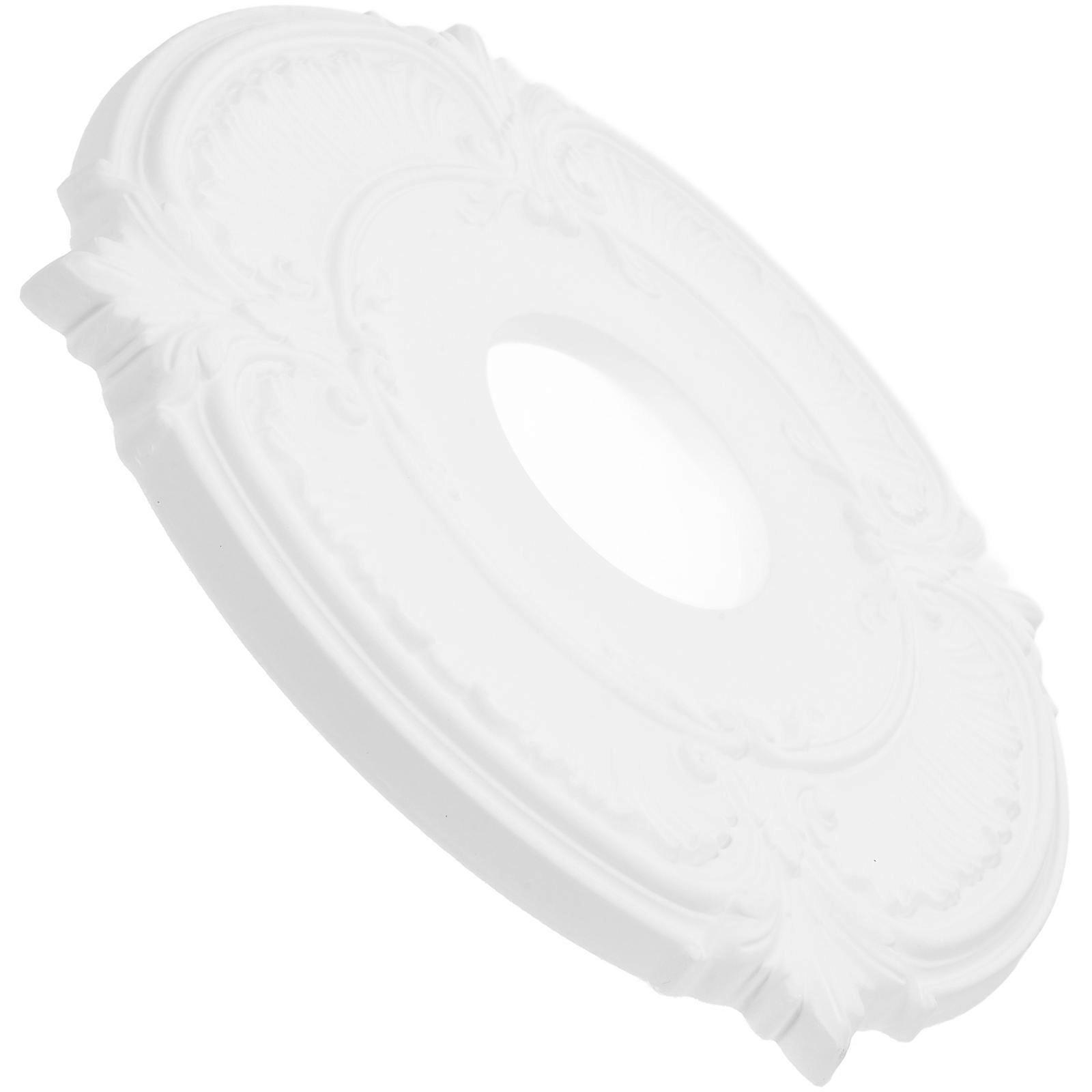 White PU Ceiling Lamp Cover Plate for Home Lighting Decorative Classic Design Fits Various Styles 6.5 Inches