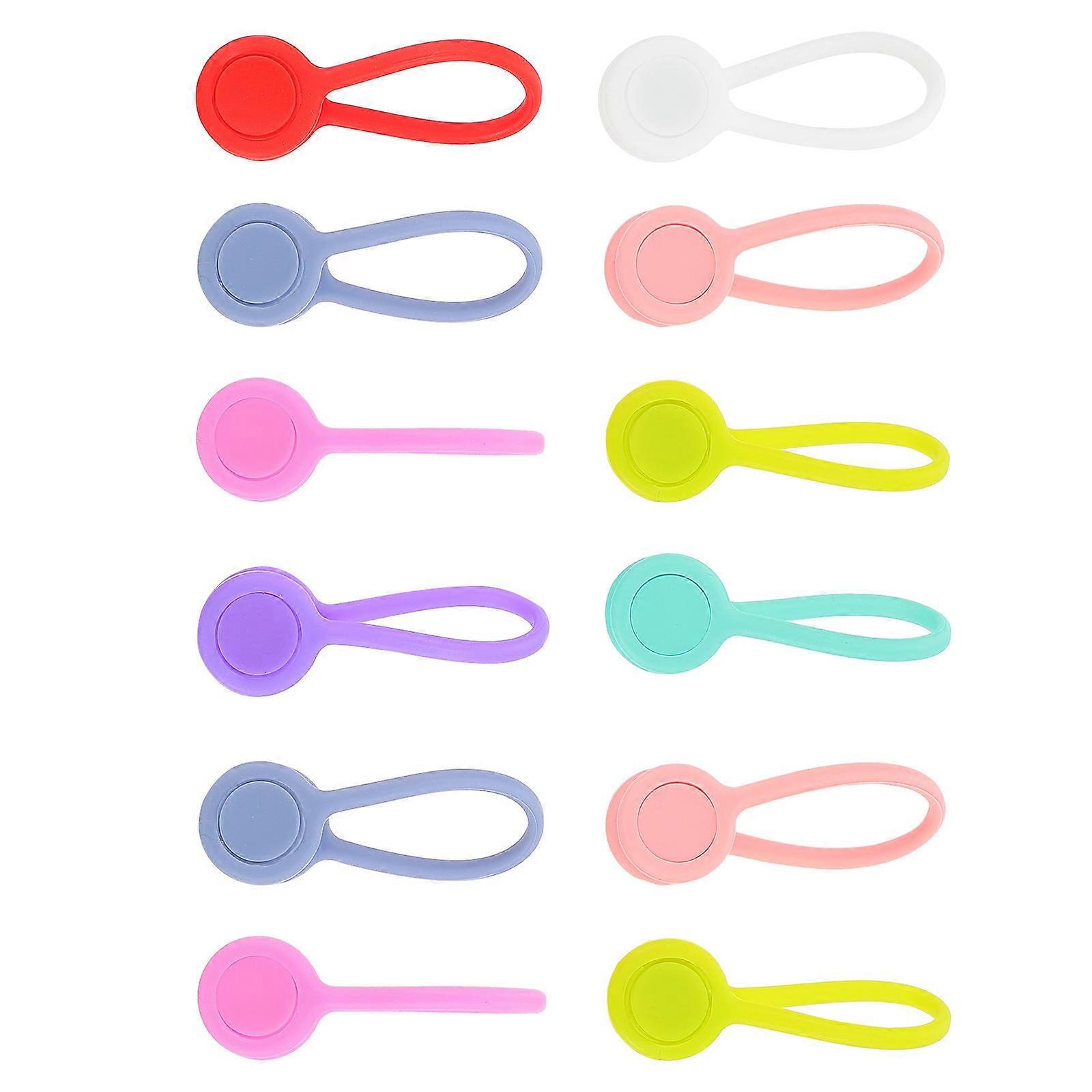 Cable Clips Cord Keeper Winder for Cables Home Use Office Use Silicon Magnetic Closure 12Pcs