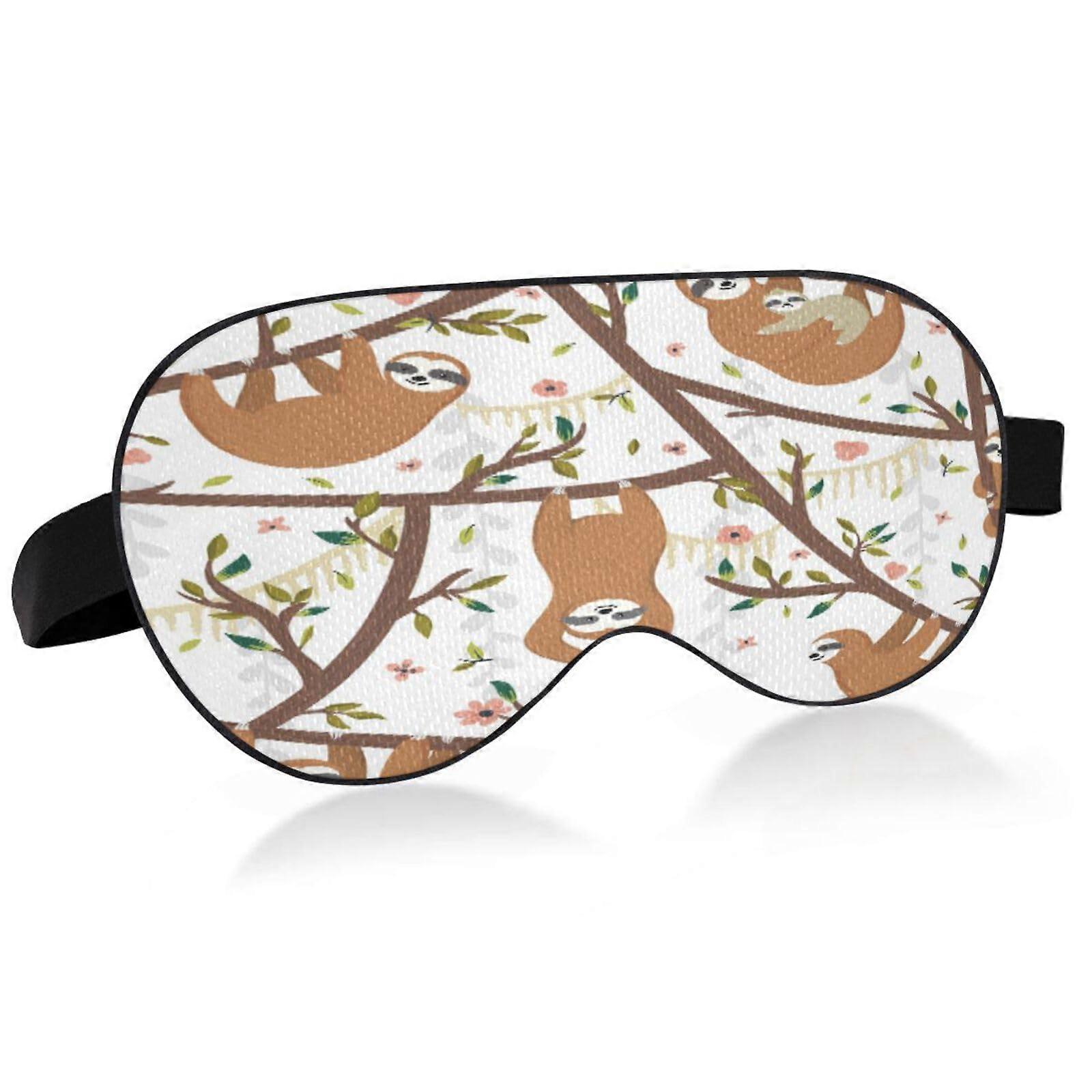 Funny Sloth Sleep Mask, Lightweight Soft Breathable Eye Mask with Adjustable Strap, Blackout Eye Mask for Men and Women for Sleeping Travel