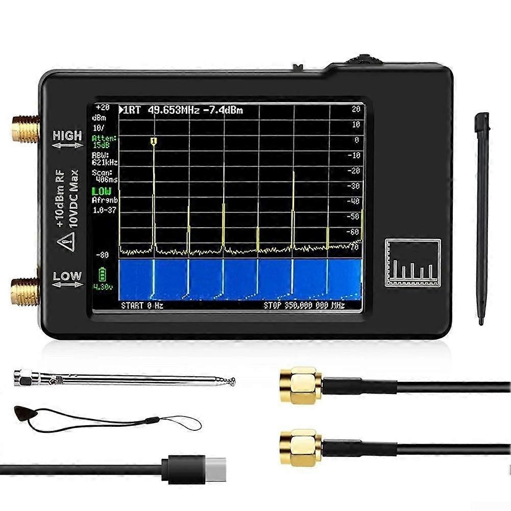Portable Spectrum Analyzer Network Signal Detector 100 kHz-960 MHz LCD RF Frequency Analyzer 7.1cm Touchscreen