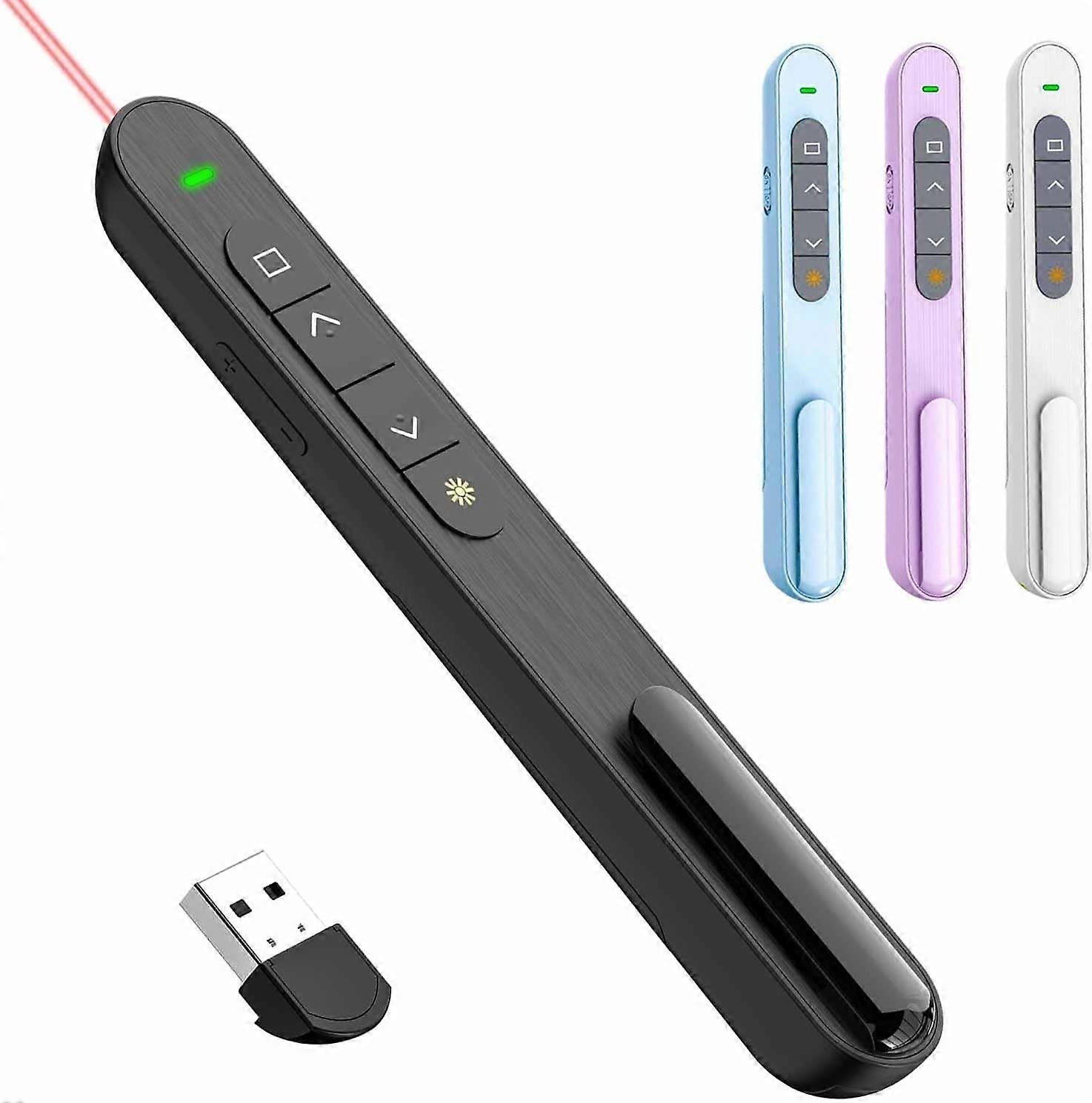 Presentation Clicker for PowerPoint, RF 2.4GHz USB Wireless Presenter Remote with Volume C