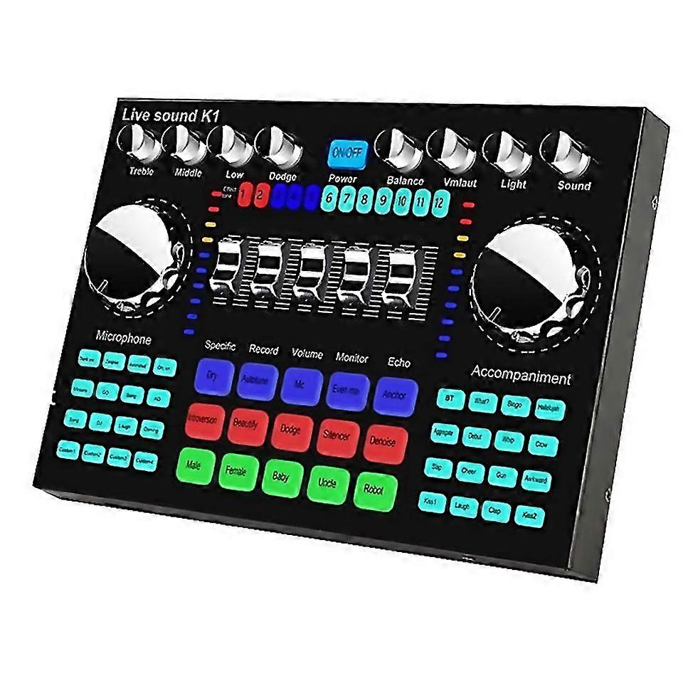 Per K1 Live Sound Card Scheda Audio Bluetooth Portatile Professione Volume Regolabile Audio Per Musica Re