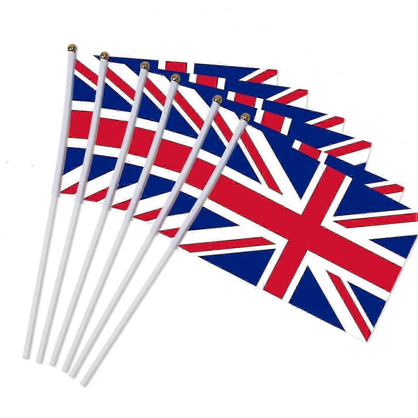 Cross flag 6pcs 14x21cm Great Britain with waving poles