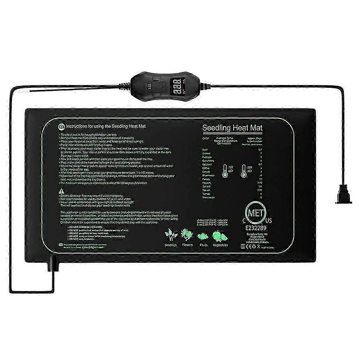 50W Adjustable Thermostat Seedling Heat Mat, 5-42�� for Plant Germination & Growth