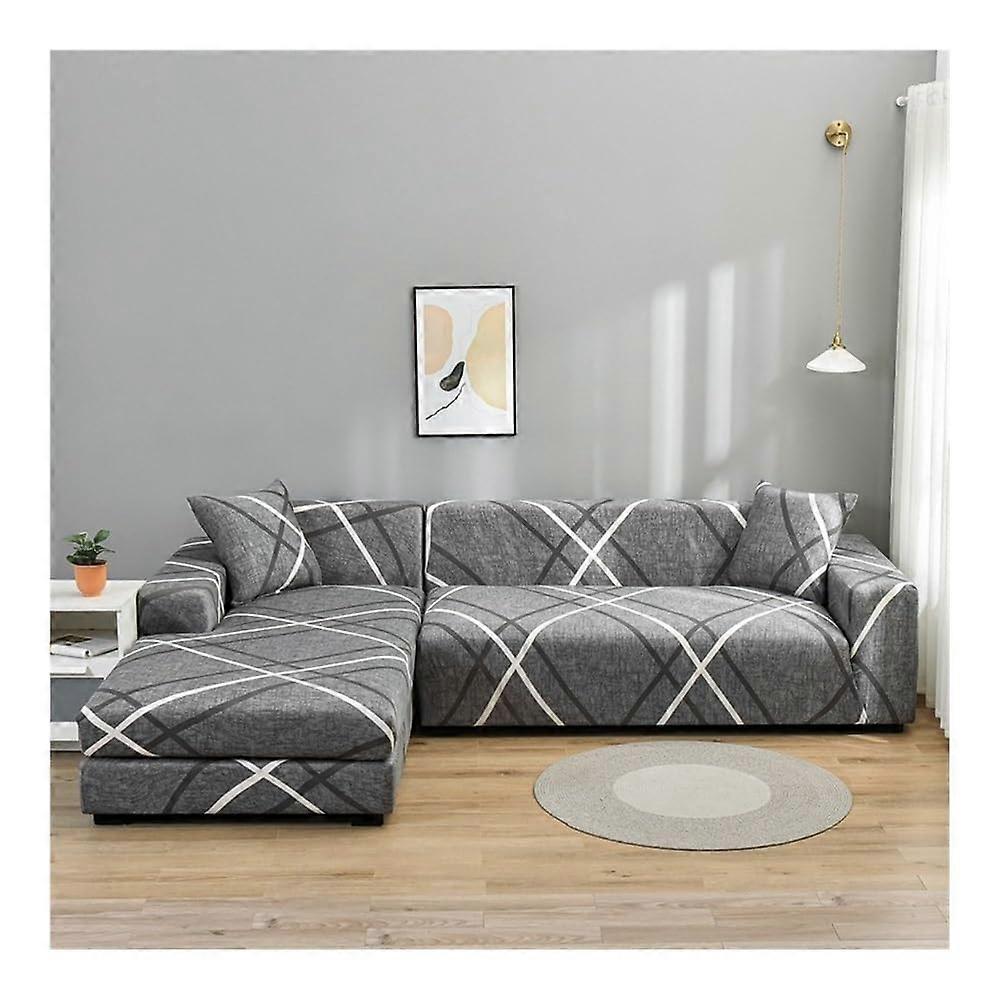 Elastic Sofa Covers Stretch Slipcovers Sectional Couch Cover L Shape 1/2/3/4 Seater Color 32 XLarge(235300cm)
