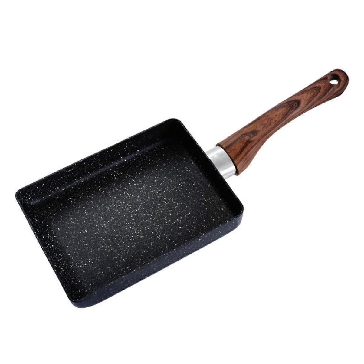 1pc Tamagoyaki Non Stick Frying Pan Ergonomic Wooden Handle Mini Square Skillet for Omelettes Easy to Clean Kitchen Gadget Random Color