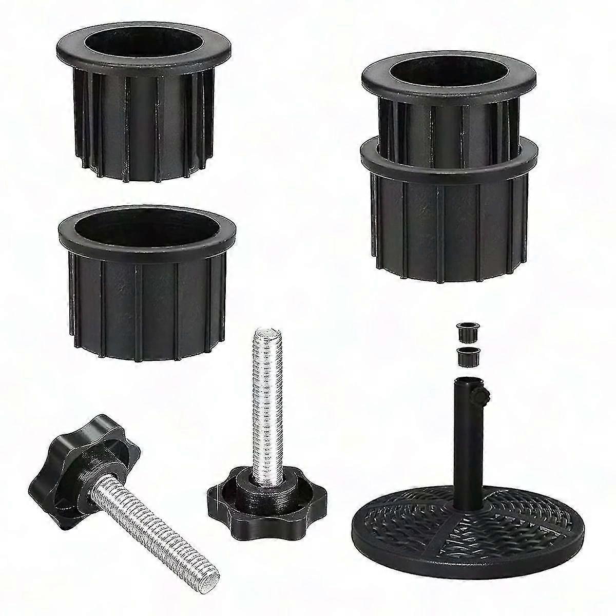 2 Sets Outdoor Patio Umbrella Base Stand with Bracket Hole Ring Plug Cover and Cap