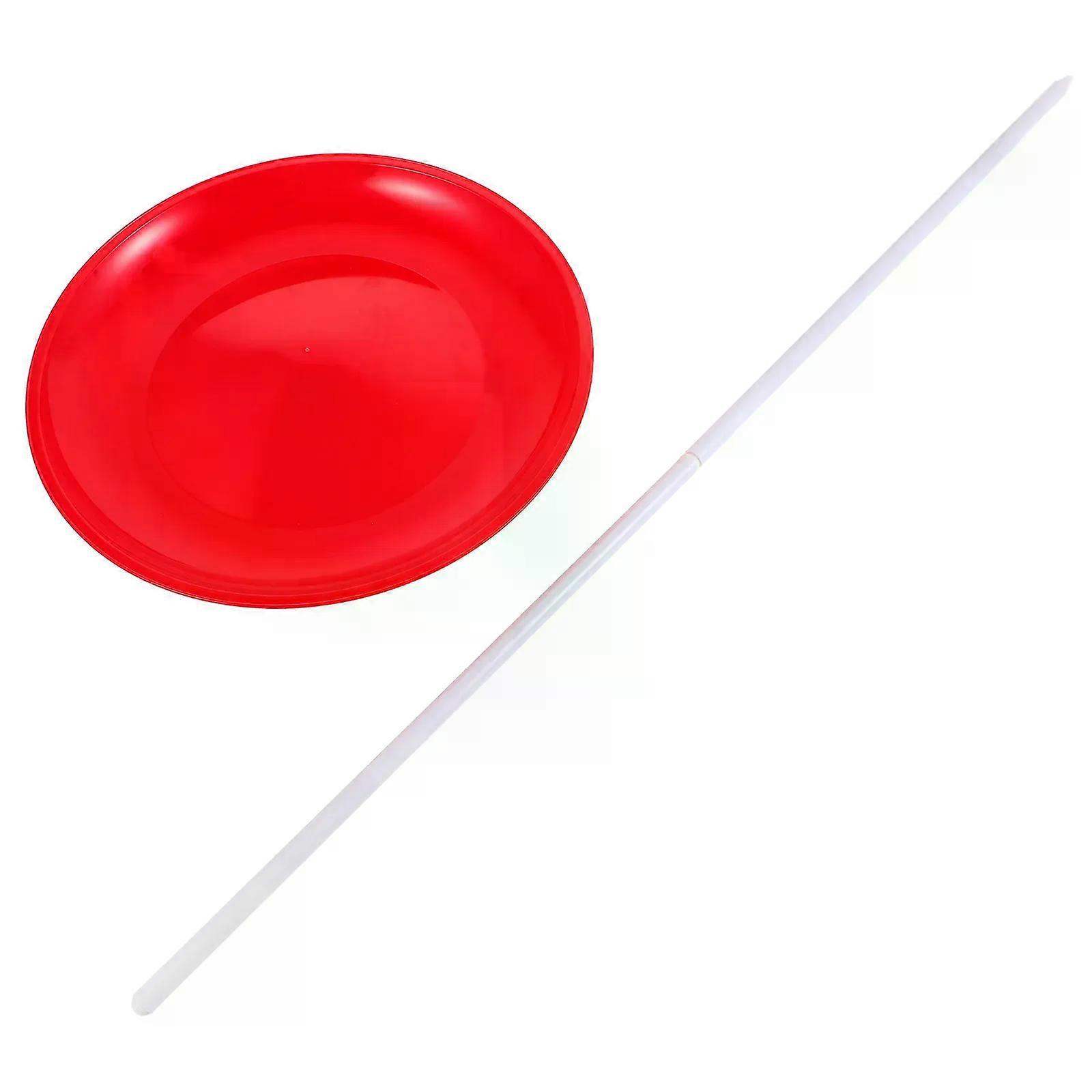 2Pcs Plastic Spinning Plate With Sticks Juggling Disk Props For Turntable Plate Circus Skills Accessories Training Entertainment