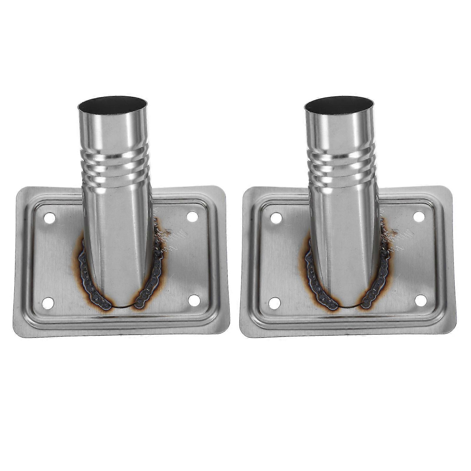 Metal Threaded Mop Pole Adapter 2Pcs Connection for Home Office and Commercial Cleaning Stainless Steel