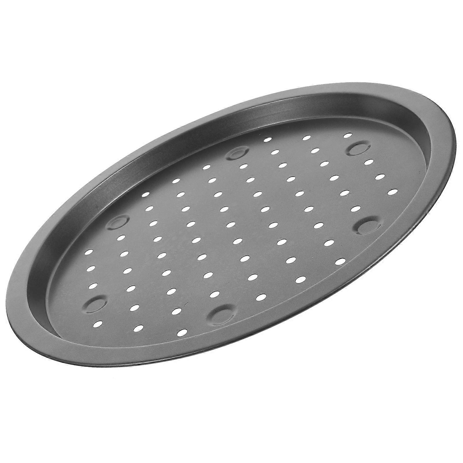 Nonstick Carbon Steel Pizza Pan with Holes for Even Baking Ideal for Home and Restaurant Use .5 Inch