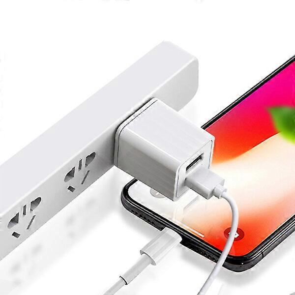 USB charger, made of white PC material, compact and portable for multi-device charging