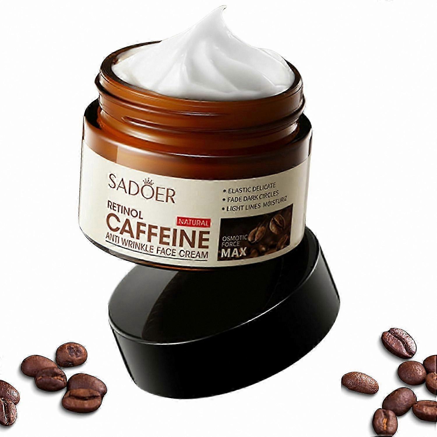 Anti-Wrinkle Hydrating Cream with Caffeine for Firming and Tightening, 50g Facial Moisturizer for All Skin Types