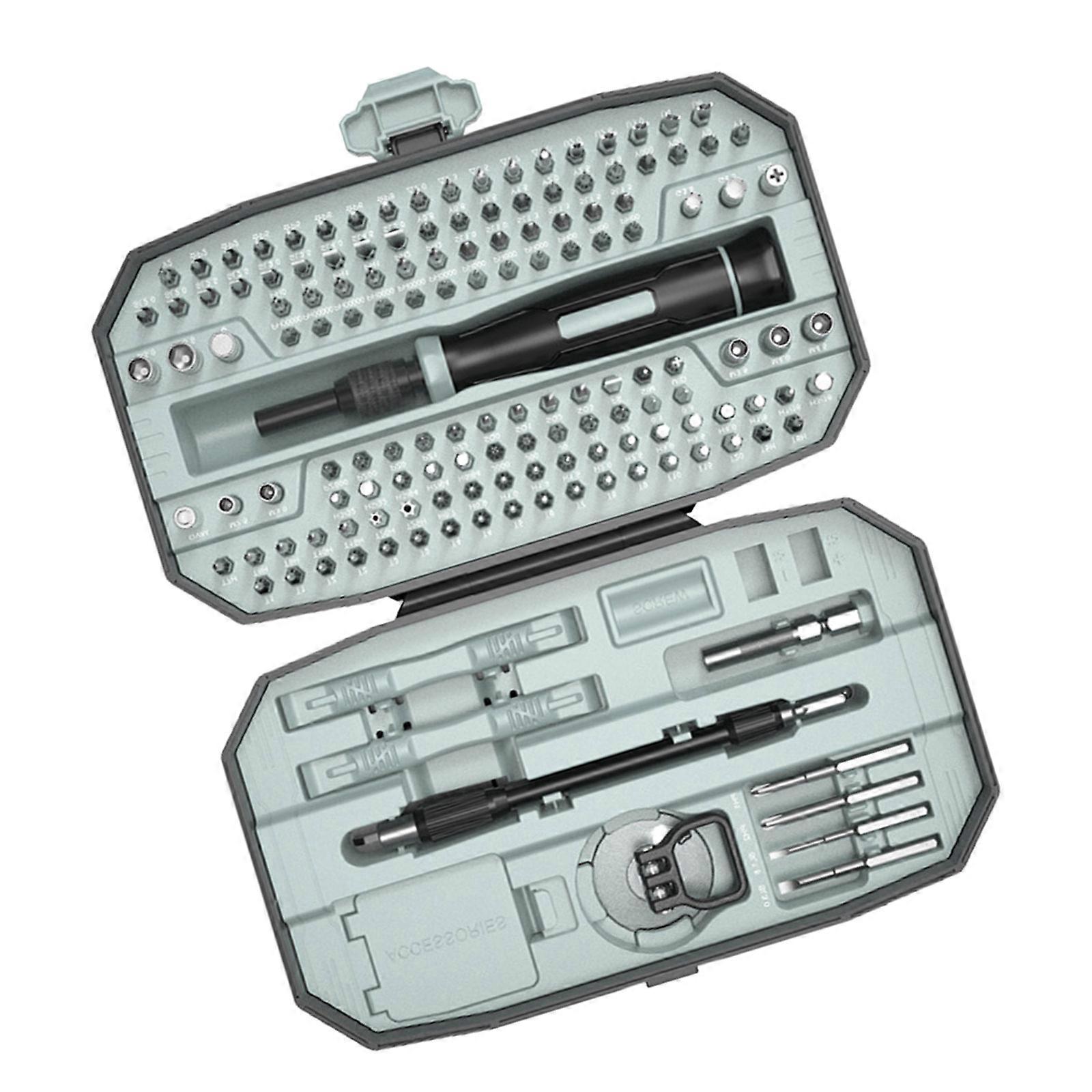 Professional 152 in 1 Screwdriver Set with Anti Fatigue Handle and Portable Storage Case for Electronics Computer Phone  Black and gray