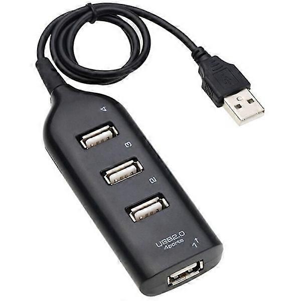 USB 2.0 Hub, High Multi-USB Hub Splitter, 4-Port USB Hub Adapter for Laptop, Receiver, Computer Accessories, Black