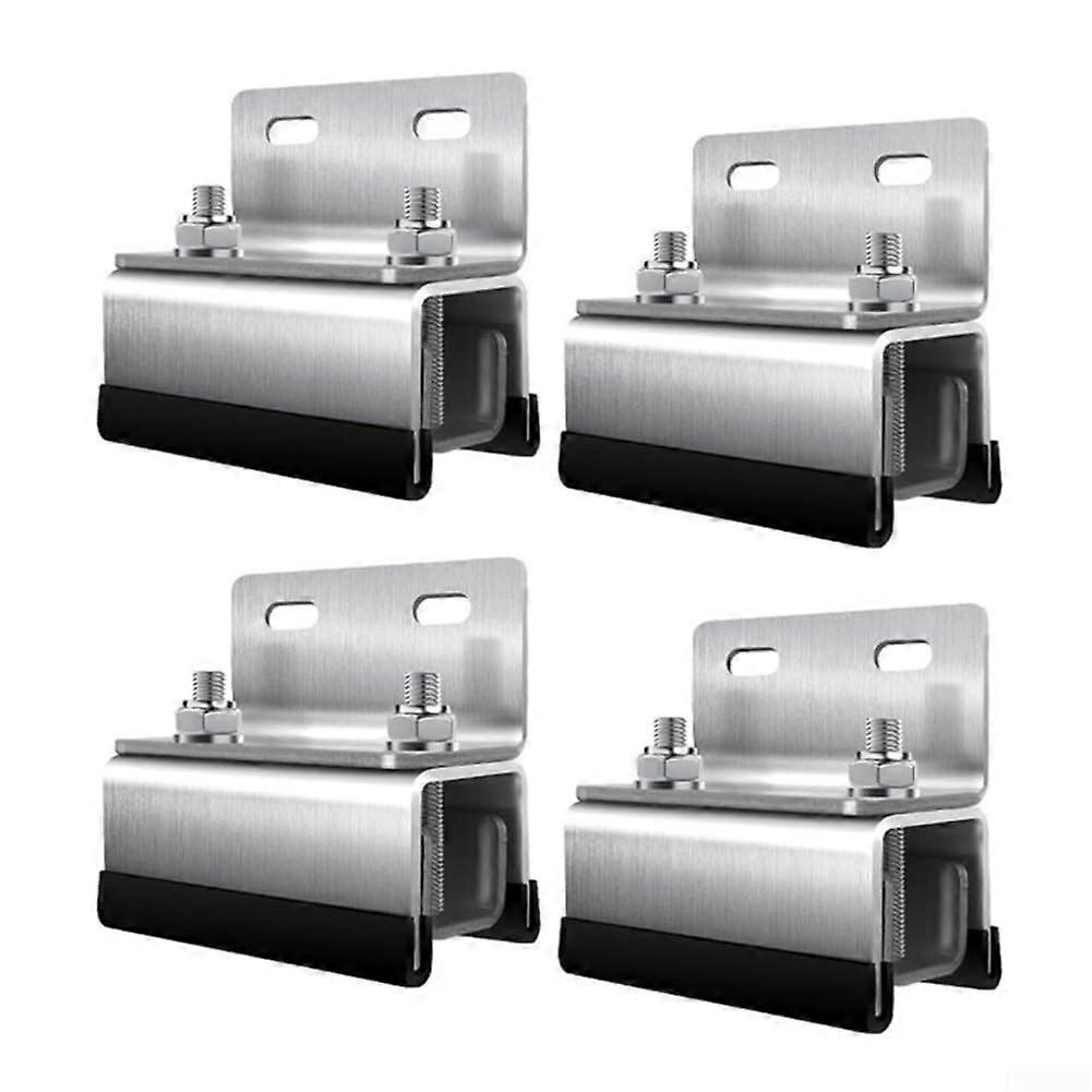 Robust Stainless Steel Mounting Bracket Set for Rooftop Cargo Boxes, RV and Yacht Compatibility, 4 Pieces