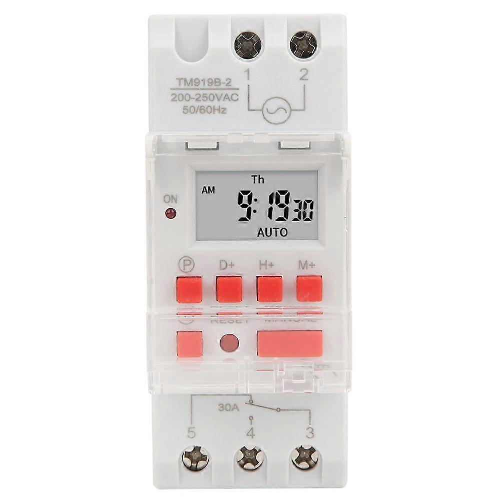 TM919B-2 200-250V AC 30A LCD7 Days Programmable Digital Timer Switches