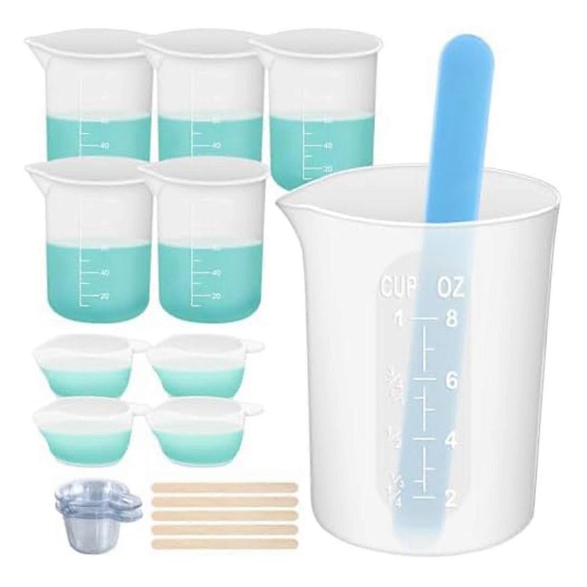 Resin Silicone Measuring Cup Tool Kit - Silicone Stirring Rod Pipette